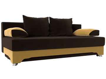Прямой диван Ник-2, Коричневый/Желтый (экокожа) в Элисте