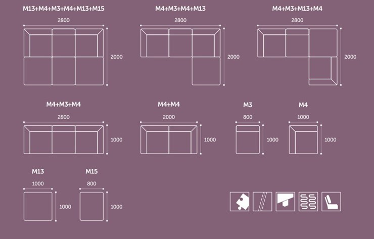 Модульный диван Олимп (м4+м3+м4) в Элисте - изображение 3