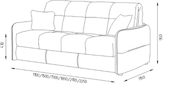 Прямой диван Токио 2 165 (ППУ) в Элисте - предосмотр 4