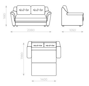 Прямой диван Вега 2 МД в Элисте - предосмотр 5