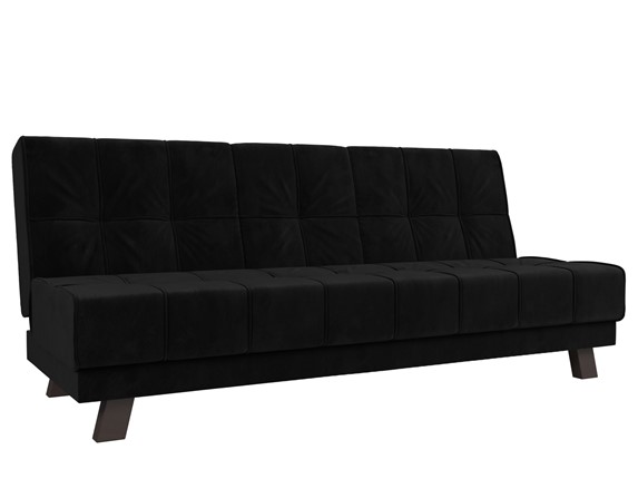 Прямой диван Винсент, Черный (велюр) в Элисте - изображение