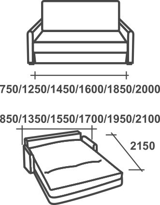 Прямой диван Аккордеон-М, 120, Элакс в Элисте - изображение 1