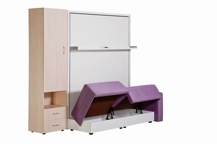 Диван Кровать-трансформер Smart (ШЛ+КД 1600+ШП+Пуф), 2 шкафа, без подлокотников в Элисте - изображение 4