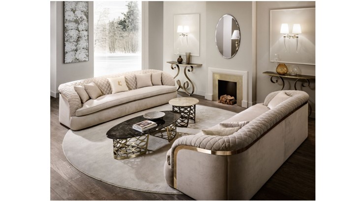 Прямой диван Бурже, с металлическим декором в Элисте - изображение 1