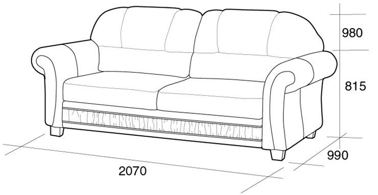 Прямой диван София 3Т в Элисте - изображение 4