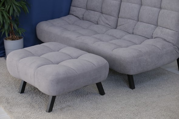 Комплект мебели Абри цвет серый диван + пуф опора металл в Элисте - изображение