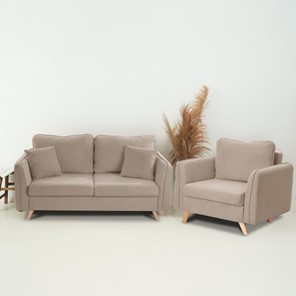 Комплект мебели Бертон бежевый диван+ кресло в Элисте - предосмотр 1