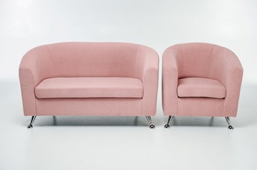 Комплект мебели Брамс  цвет розовый диван 2Д + кресло в Элисте - предосмотр