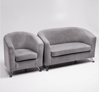 Комплект мебели Брамс  цвет серый диван 2Д + кресло в Элисте - изображение