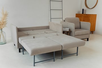 Комплект мебели диван + кресло-кровать Бэст бежевый в Элисте - предосмотр 5