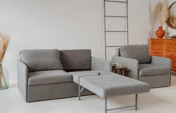 Мебельный набор Амира серый диван + кресло в Элисте - изображение 4