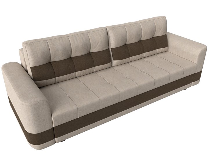 Прямой диван Честер, Бежевый/коричневый (рогожка) в Элисте - изображение 4
