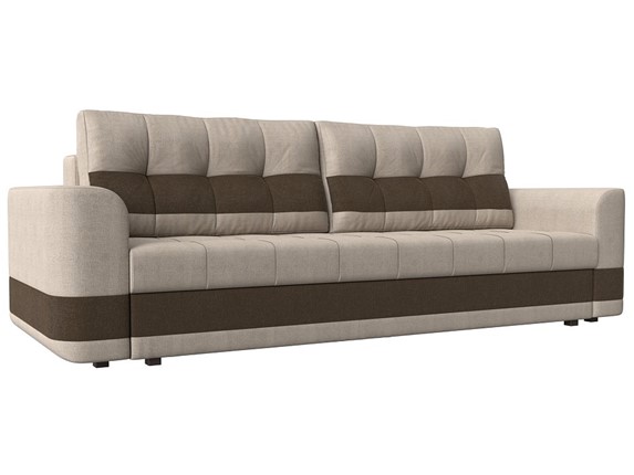 Прямой диван Честер, Бежевый/коричневый (рогожка) в Элисте - изображение