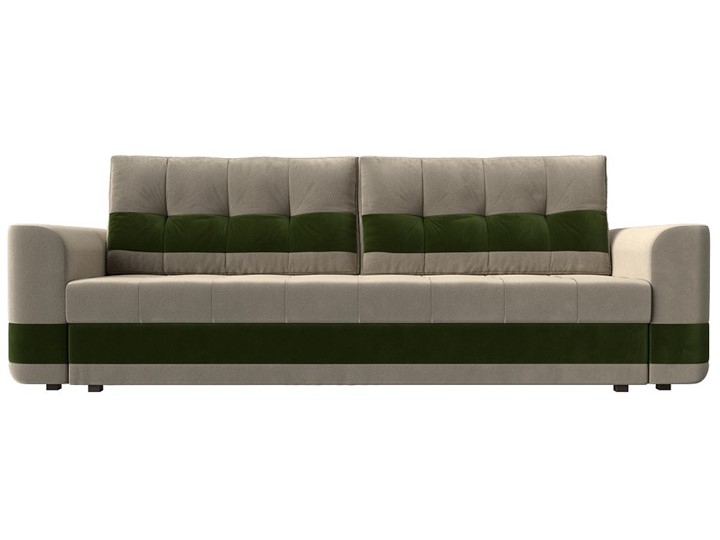 Прямой диван Честер, Бежевый/зеленый (вельвет) в Элисте - изображение 1