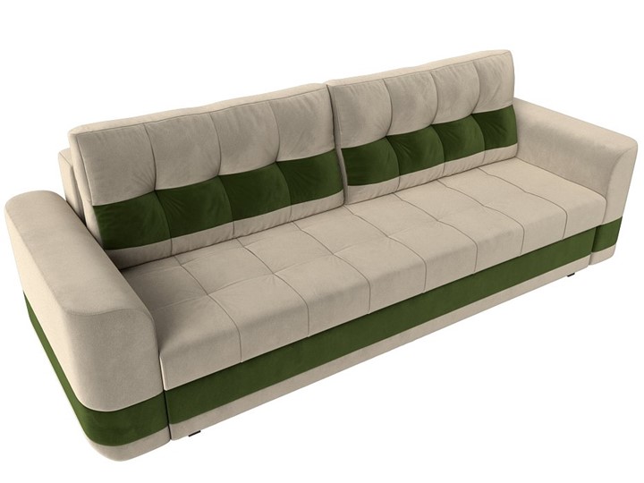 Прямой диван Честер, Бежевый/зеленый (вельвет) в Элисте - изображение 4
