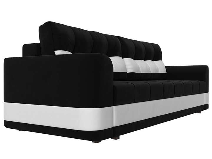 Прямой диван Честер, Черный/белый (вельвет/экокожа) в Элисте - изображение 2