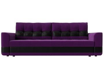 Прямой диван Честер, Фиолетовый/черный (вельвет/экокожа) в Элисте - предосмотр 1