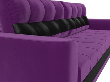Прямой диван Честер, Фиолетовый/черный (вельвет/экокожа) в Элисте - предосмотр 3