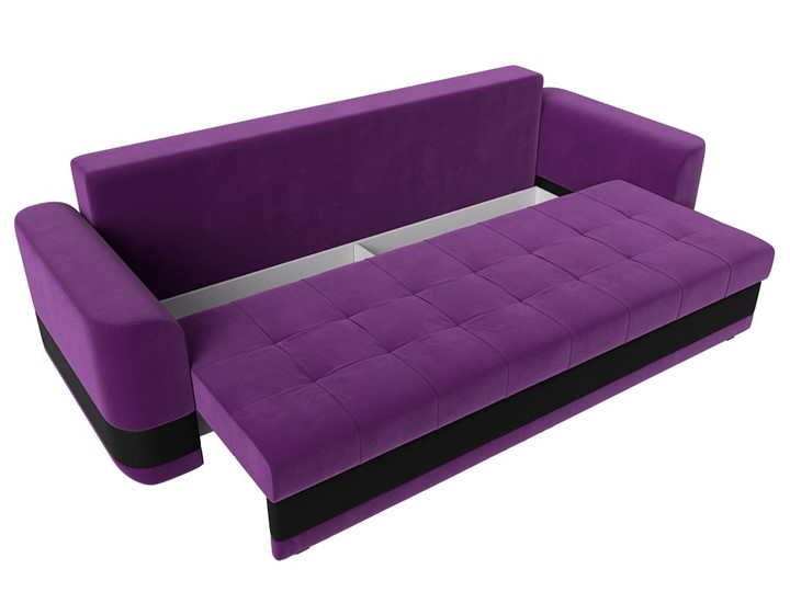Прямой диван Честер, Фиолетовый/черный (вельвет/экокожа) в Элисте - изображение 5