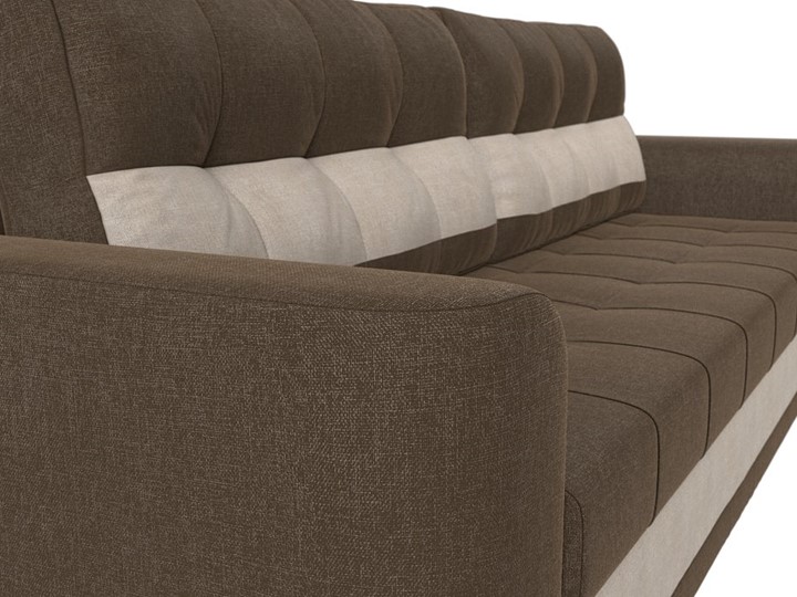 Прямой диван Честер, Коричневый/бежевый (рогожка) в Элисте - изображение 3