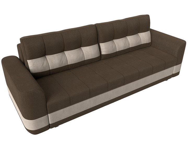 Прямой диван Честер, Коричневый/бежевый (рогожка) в Элисте - изображение 4