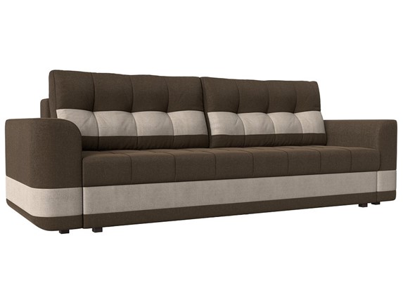 Прямой диван Честер, Коричневый/бежевый (рогожка) в Элисте - изображение