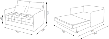 Прямой диван Дакота 130 (ППУ) в Элисте - предосмотр 7