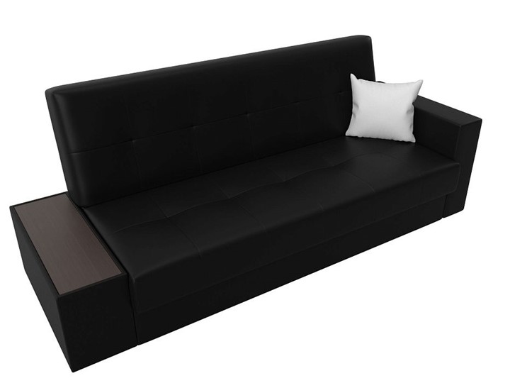 Прямой диван Лига-020, Черный\Черный\Белый(экокожа) в Элисте - изображение 4