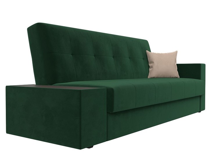 Прямой диван Лига-020, Зеленый\Зеленый\Бежевый(велюр) в Элисте - изображение 2