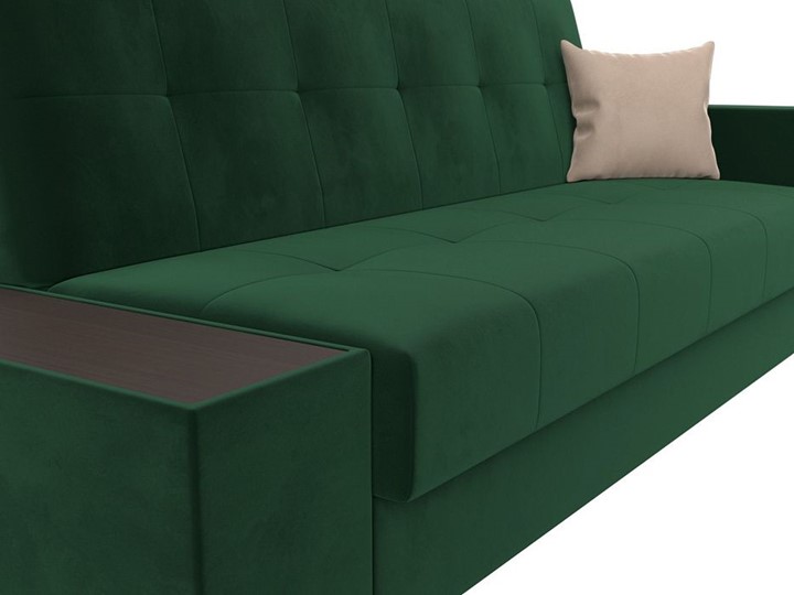 Прямой диван Лига-020, Зеленый\Зеленый\Бежевый(велюр) в Элисте - изображение 3