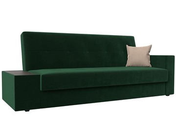 Прямой диван Лига-020, Зеленый\Зеленый\Бежевый(велюр) в Элисте - предосмотр