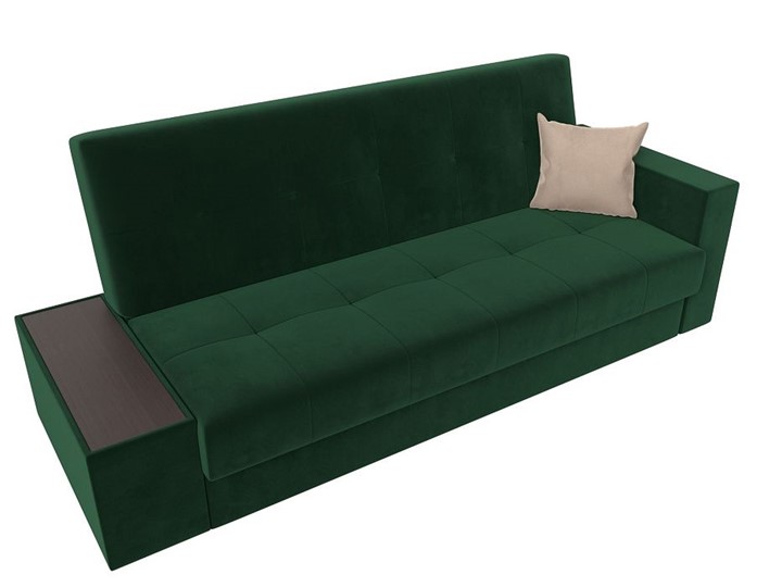 Прямой диван Лига-020, Зеленый\Зеленый\Бежевый(велюр) в Элисте - изображение 4