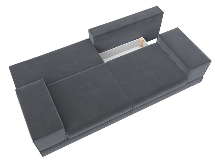 Прямой диван Лига-037, Серый (велюр) в Элисте - изображение 2