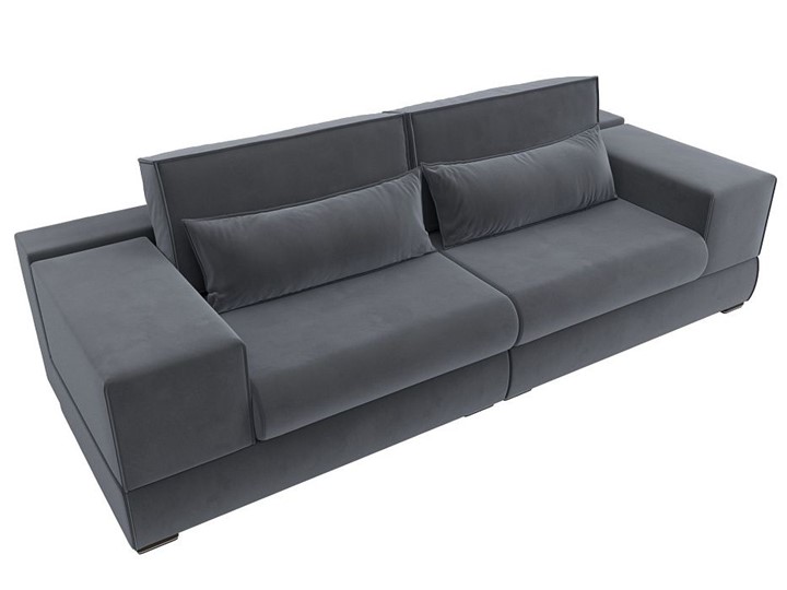 Прямой диван Лига-037, Серый (велюр) в Элисте - изображение 5