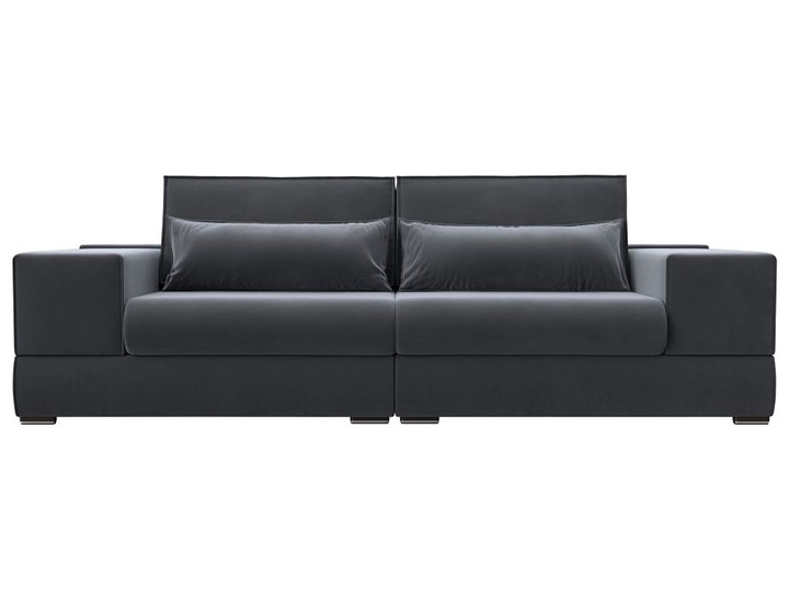 Прямой диван Лига-037, Серый (велюр) в Элисте - изображение 8