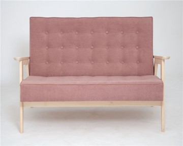 Прямой диван Ретро, двухместный (беленый дуб / RS 12 - розовый) в Элисте - предосмотр 1