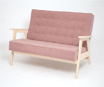 Прямой диван Ретро, двухместный (беленый дуб / RS 12 - розовый) в Элисте - предосмотр