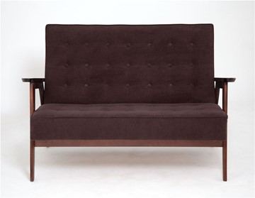 Прямой диван Ретро, двухместный (темный тон / RS32 - коричневый) в Элисте - предосмотр 1