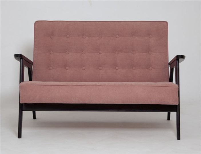 Прямой диван Ретро, двухместный (венге / RS 12 - розовый) в Элисте - изображение 1