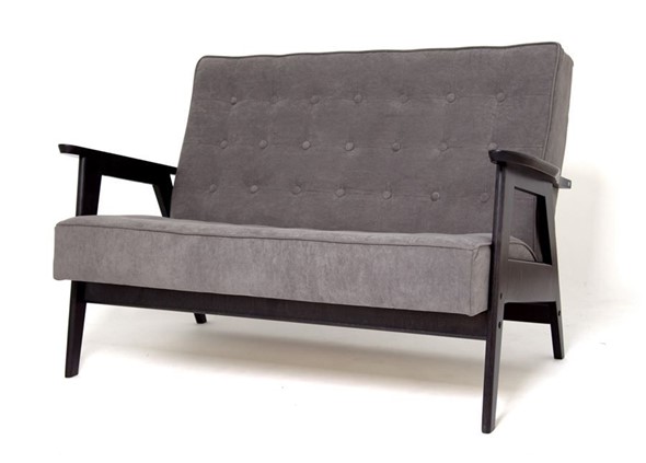 Прямой диван Ретро, двухместный (венге / RS 15 - темно-серый) в Элисте - изображение