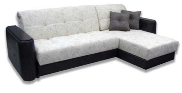 Угловой диван Аккордеон-1, 290 (круглые подлокотники) с коробом в Элисте - изображение
