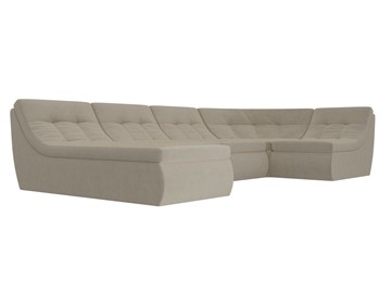 Модульный раскладной диван Холидей, Бежевый (микровельвет) в Элисте - предосмотр 4