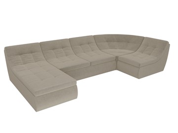 Модульный раскладной диван Холидей, Бежевый (микровельвет) в Элисте - предосмотр 5