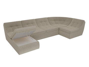 Модульный раскладной диван Холидей, Бежевый (микровельвет) в Элисте - предосмотр 6