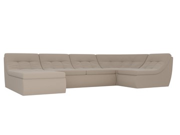Модульный П-образный диван Холидей, Бежевый (рогожка) в Элисте - предосмотр