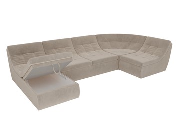 Модульный П-образный диван Холидей, Бежевый (велюр) в Элисте - предосмотр 6