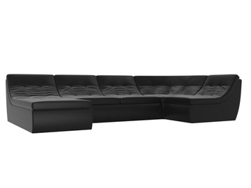 Модульный П-образный диван Холидей, Черный (экокожа) в Элисте