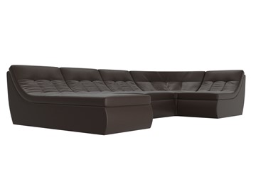 Модульный П-образный диван Холидей, Коричневый (экокожа) в Элисте - предосмотр 4