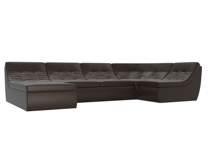 Модульный П-образный диван Холидей, Коричневый (экокожа) в Элисте - изображение