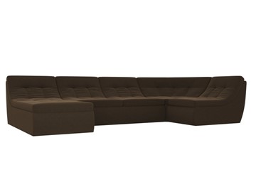 Модульный П-образный диван Холидей, Коричневый (микровельвет) в Элисте